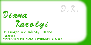 diana karolyi business card